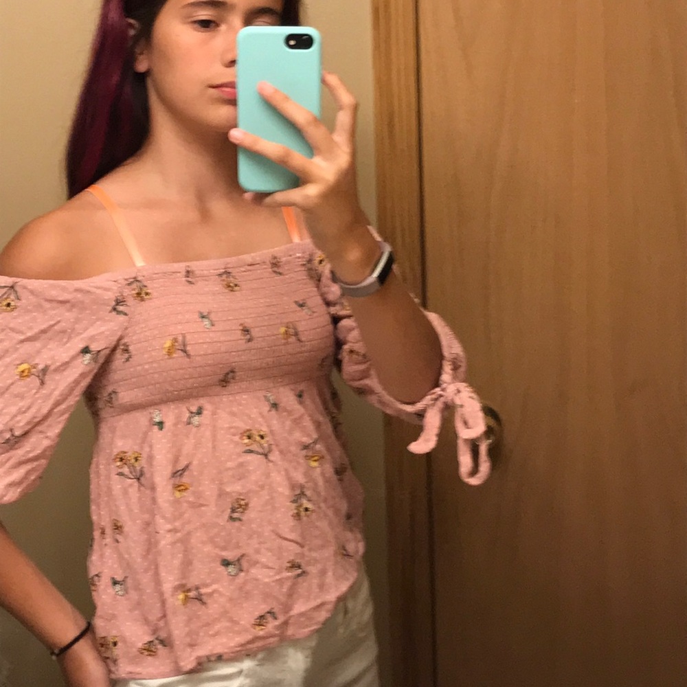 pink flower shirt